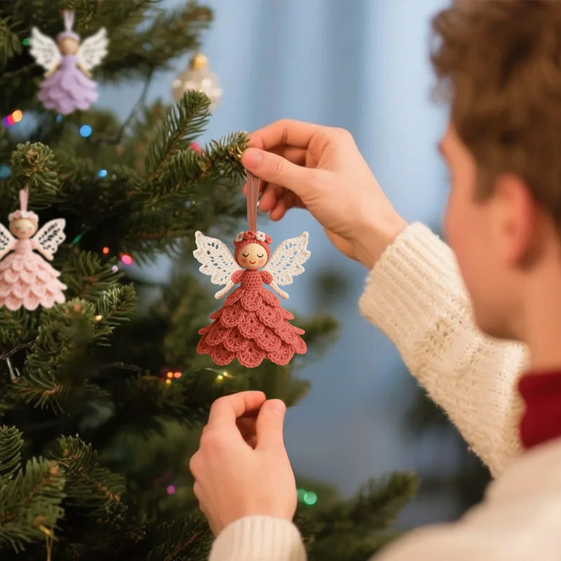 Red Angel Crochet Charm