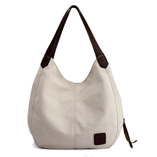 Beige Piler Shoulder Bag